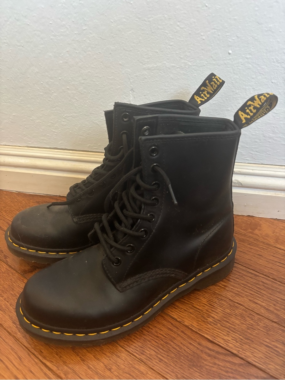 Black Leather Lace-Up Doc Martens